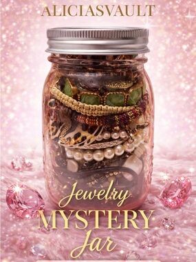 Pink Glass Jewelry Mystery Jar / Alicia’s Vault Curated Surprise Bundle